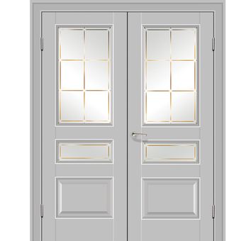 Межкомнатная дверь экошпон Profil Doors 94U манхэттен распашная двустворчатая остеклённая