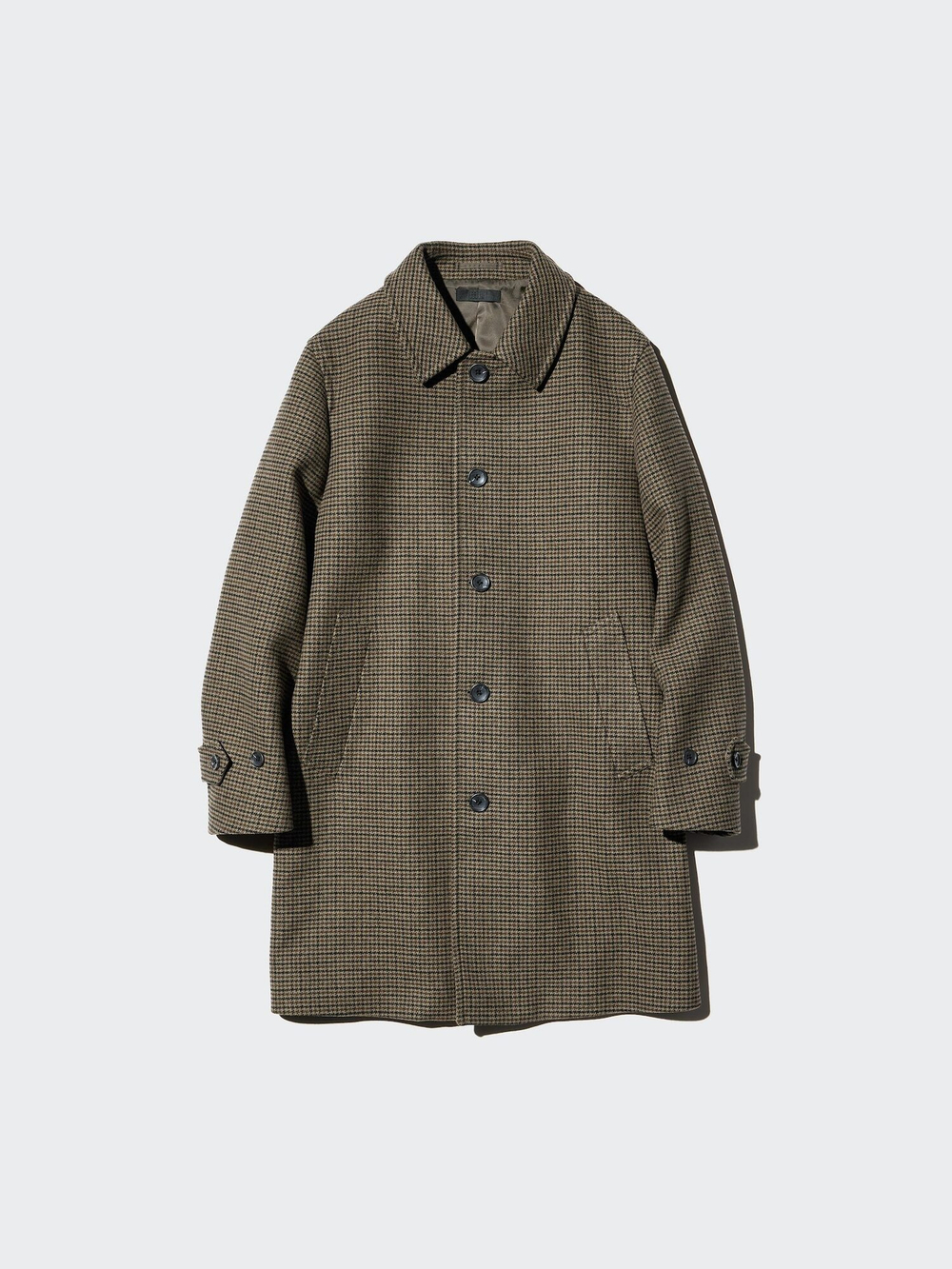 UNIQLO Пальто Balmacaan с узором, коричневый