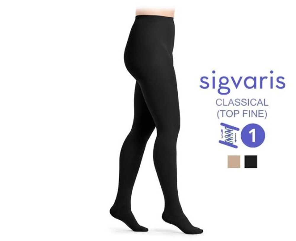 Компрессионные колготки Sigvaris Essential Classical (Топ Файн), класс компрессии 1, серия TFS1, закрытый мысок