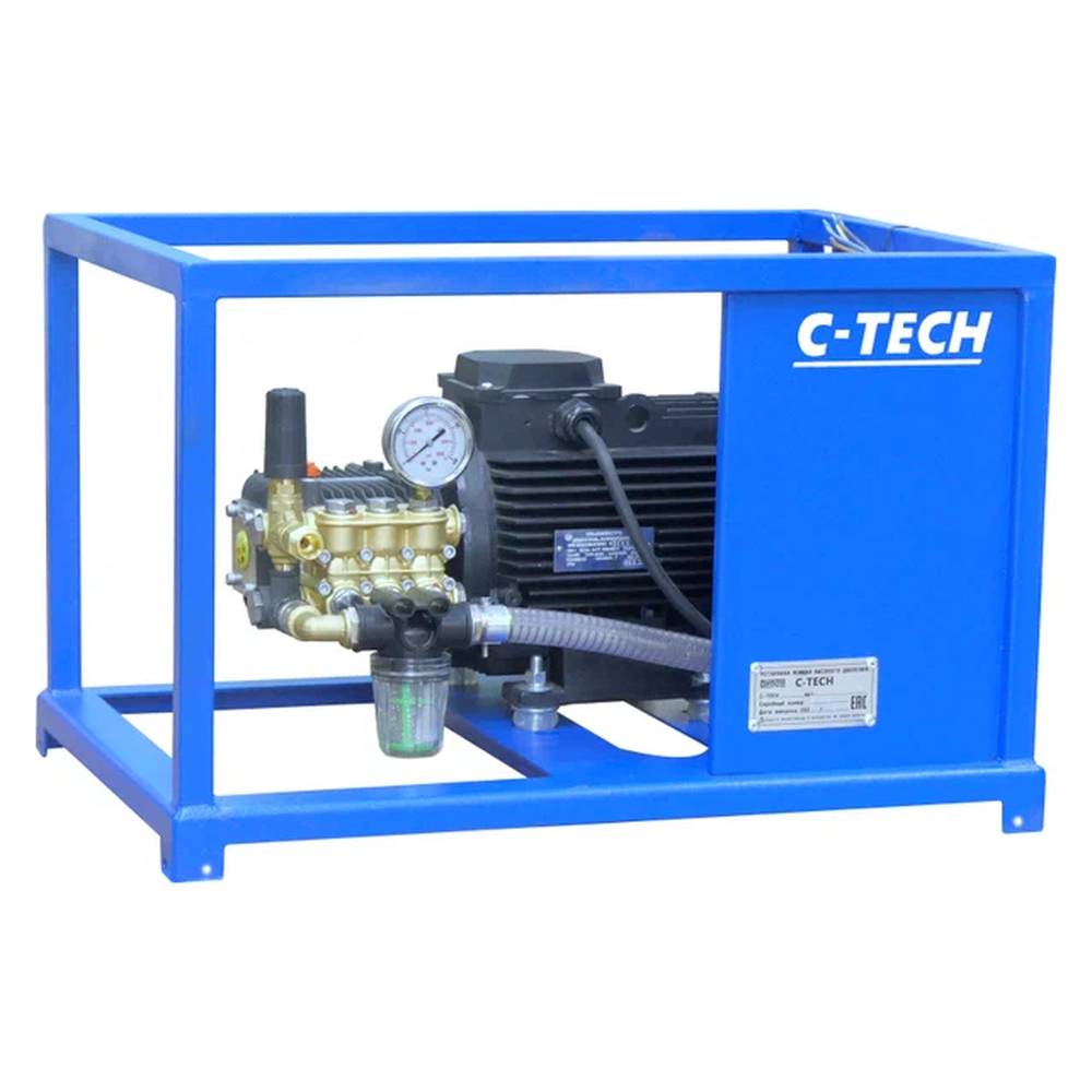 Аппарат высокого давления C-TECH NEXT (200 бар, 15 л/мин, 5.5 кВт) + комплект ручной мойки NTR2015ES1E4BP2FM-10-SPG60
