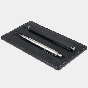 Подставка для ручек из натуральной кожи теленка, черного цвета