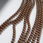 Хрустальный жемчуг, оттенок "Bronze", шар 6мм, улучшенное покрытие