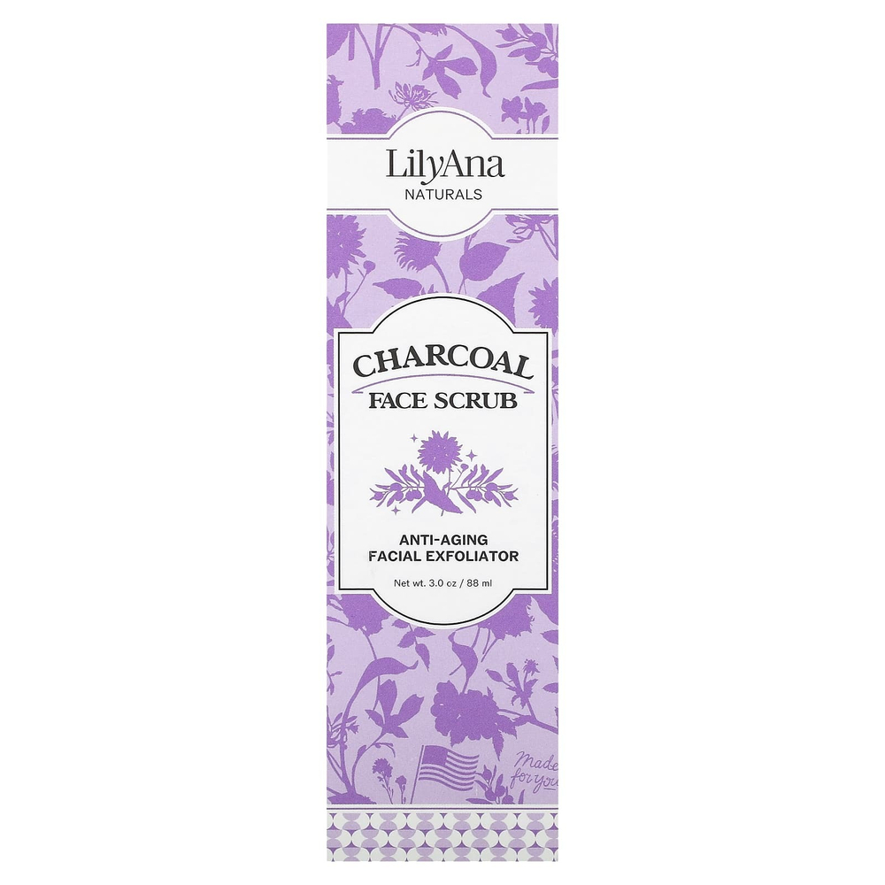 Lilyana Naturals, скраб для лица с древесным углем, 88 мл (3 унции)