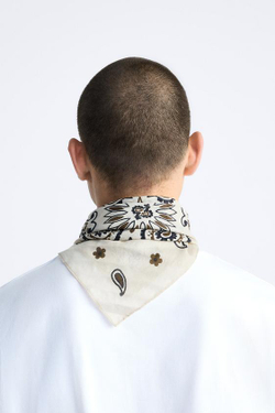 ZARA БАНДАНА С ПРИНТОМ ПЕЙСЛИ, ЭКРЮ