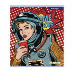 Тетрадь 36 л., А5, клетка, Alingar "Девушки ", скрепка, второй блок 60 г/м2, мелованный картон (эконом), 4 дизайна в пленке т/у