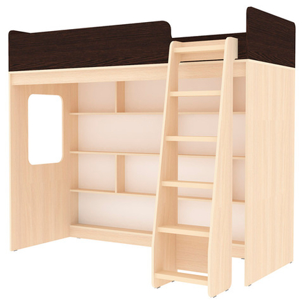 Кровать-чердак КарИВи Л-C601.2 80х190  Дуб Молочный Венге