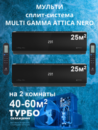 Мульти-сплит-система Royal Clima MULTI GAMMA ATTICA NERO на 2 комнаты (25+25)
