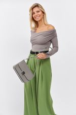 ТОП-БОДИ НА ОДНО ПЛЕЧО, СЕРЫЙ