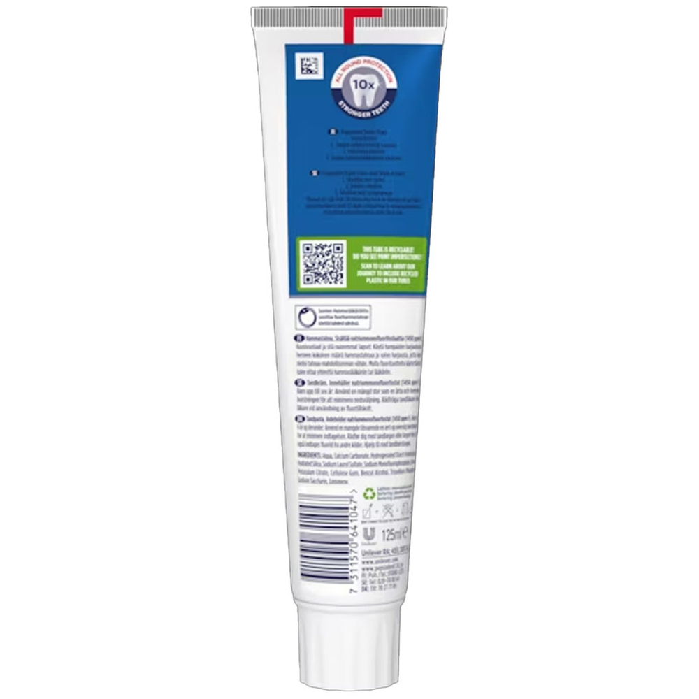 Зубная паста Pepsodent Super Fluor 125 мл, для всей семьи, мягкая и приятная на вкус фторсодержащая