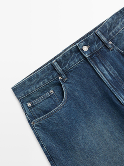 Massimo Dutti Джинсы с широкими штанинами, темно-синий