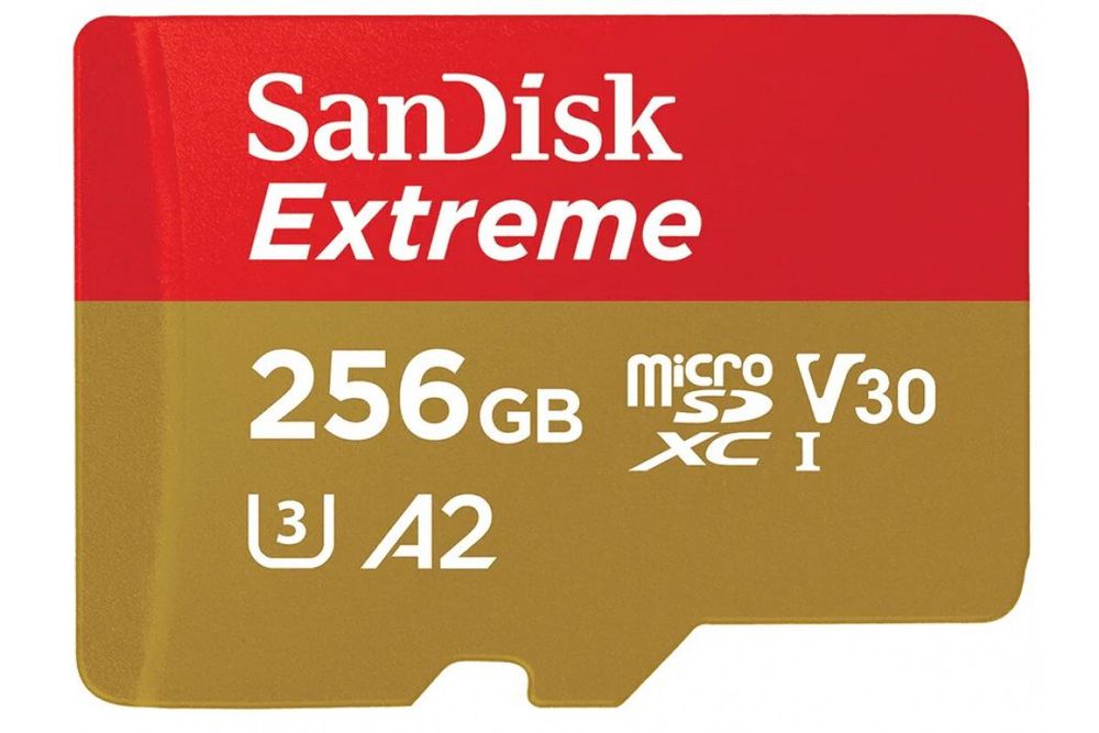 Карта памяти SanDisk microSDXC Extreme UHS-I U3 V30 A2 (190/130MB/s) 256GB
