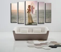 Модульная картина "Девочка у моря"