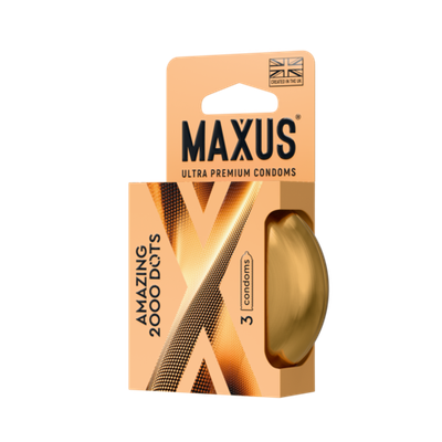 Презервативы MAXUS 2000 Amazing Dots №3 в железном кейсе, точечные, 3 шт