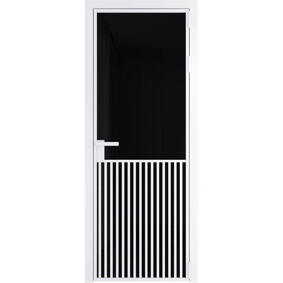 Алюминиевая дверь 15AG вайт стекло чёрный триплекс