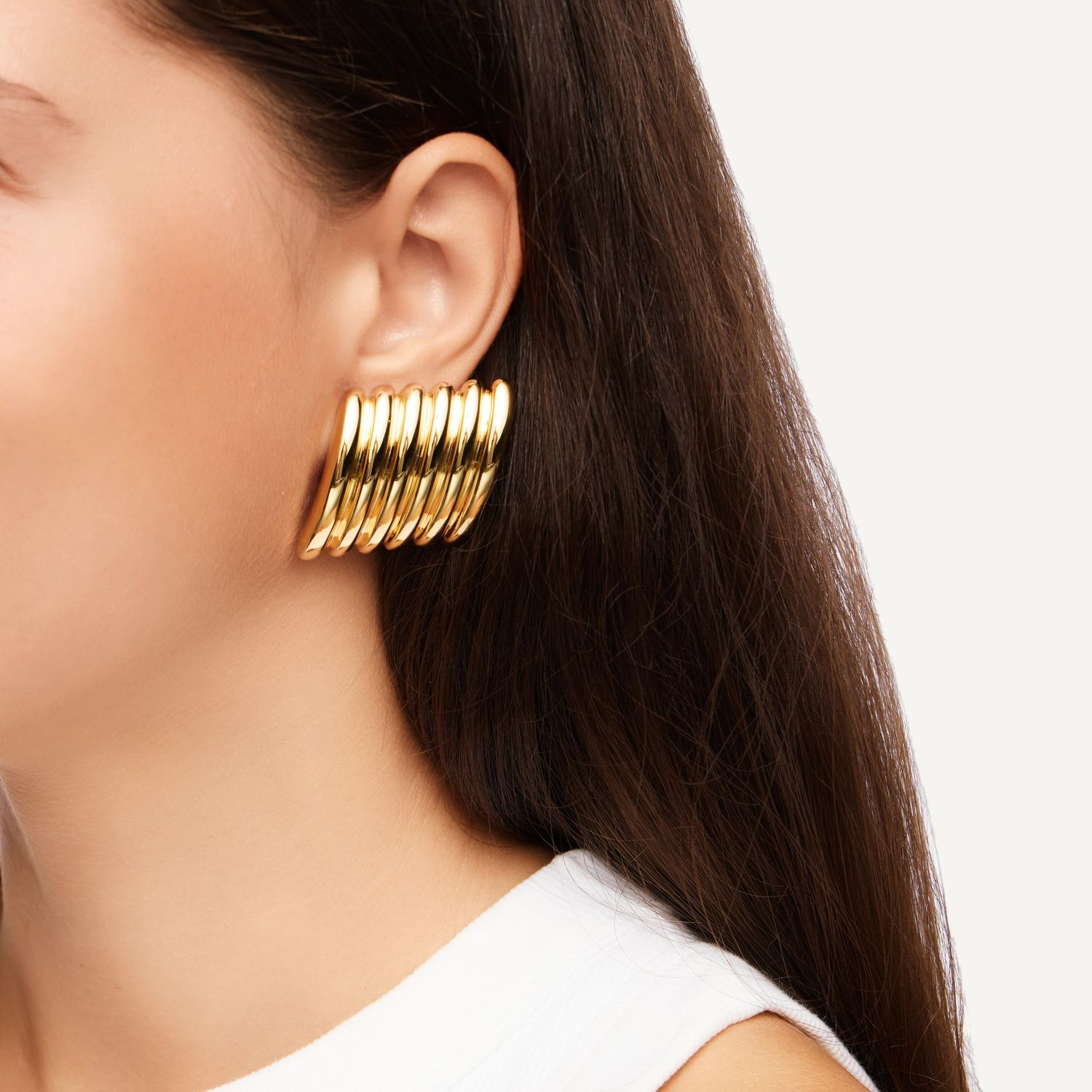 Клипсы Plain Brackets Earrings - Gold