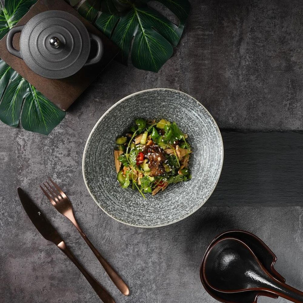 Салатник 640 мл 21,2*19,3 см h6,9 см глазурь Wave Up Glossy Stone Untouched Taiga P.L. [1]