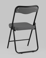 Складной стул Джонни экокожа серый каркас черный матовый