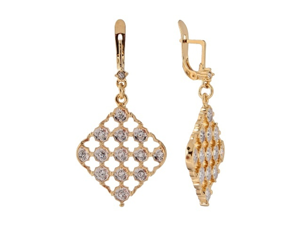 "Актриса" серьги в золотом покрытии из коллекции "Театр" от Jenavi с английским замком