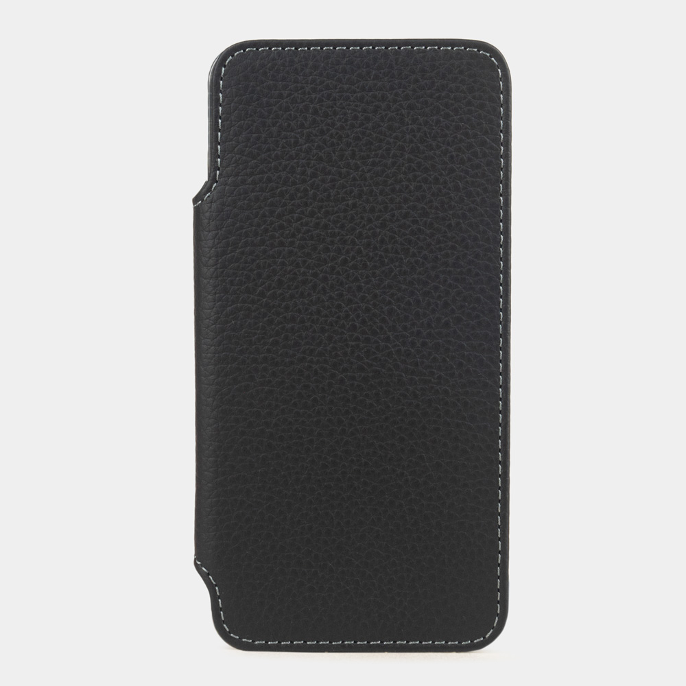 Чехол-книжка для Samsung Galaxy S25 Plus из кожи теленка, черного цвета