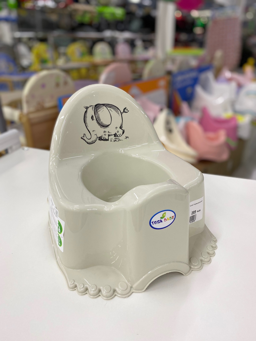 Горшок детский музыкальный "ЭКО Слоник" серый