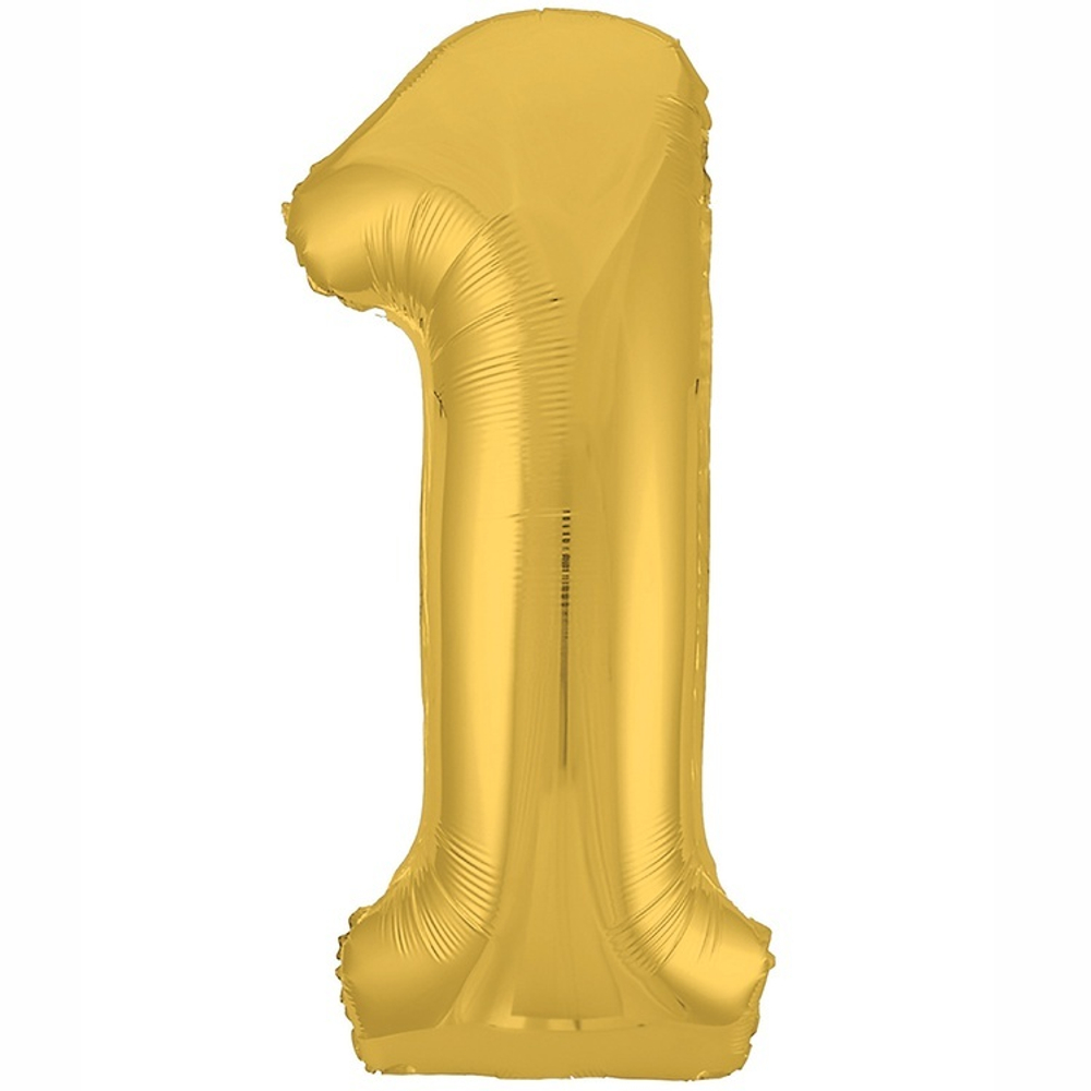 Шар ЦИФРА 1 Металлик Gold 40" 102 см