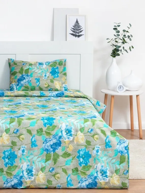 Постельное бельё 2 сп. Capri 175х210 см, 180х210 см, 50х70 см 2 шт, голубой, микрофибра, 100% полиэстер