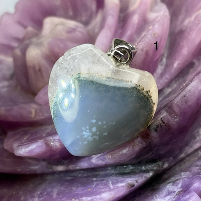 53962  Агат Кулон сердце 20мм