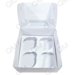 Коробка под капкейки с окошком 160*160*100 мм (4) (белая) целлюлозный картон с односторонним мелованным покрытием, премиум