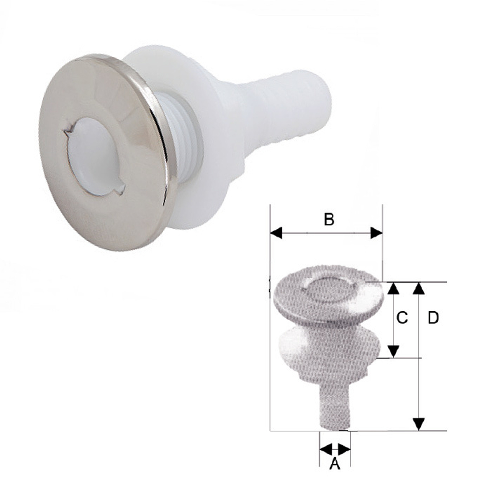 Стакан дренажный 1.5" с клапаном, пластик-металл (3411-2106)