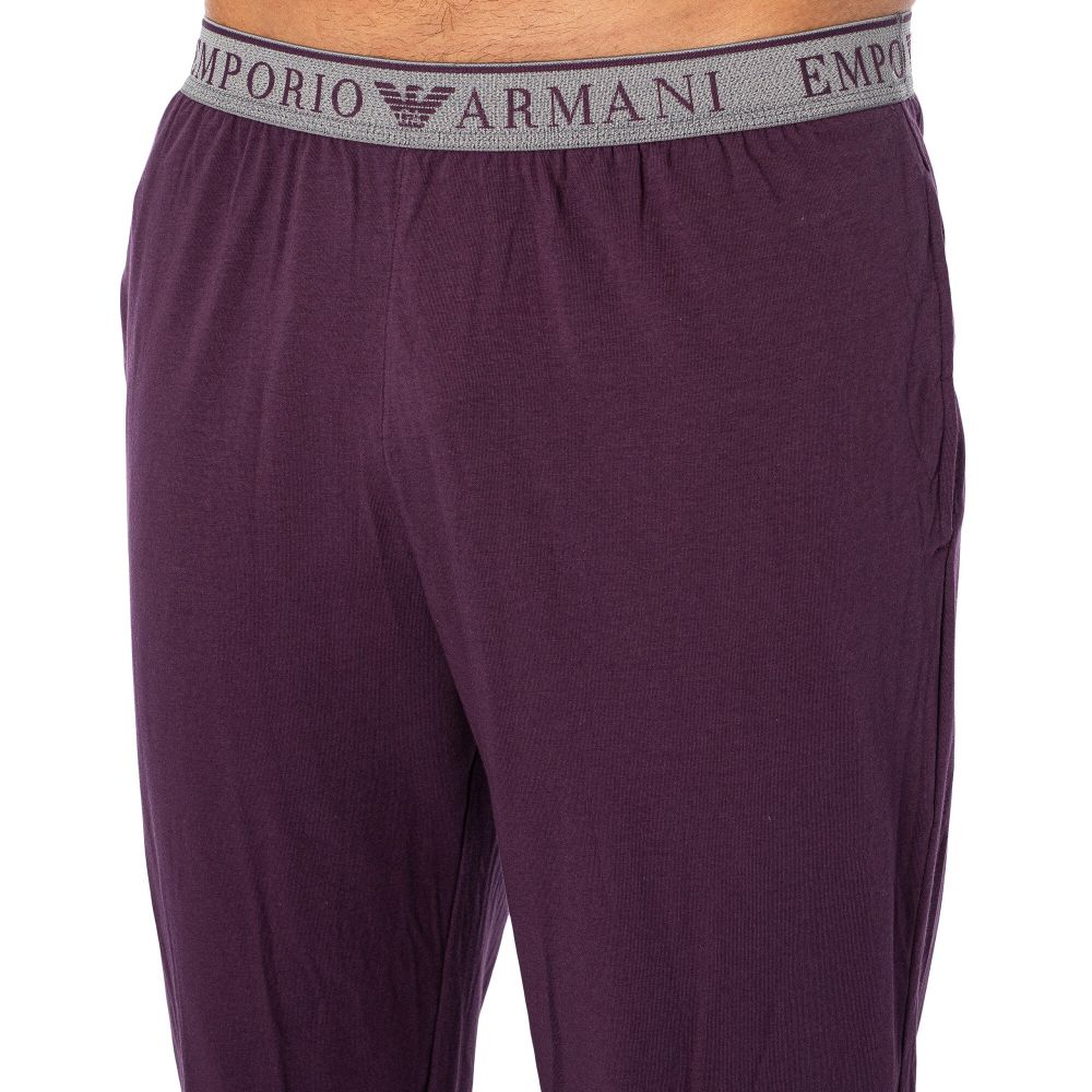 Мужская пижама серая толстовка, фиолетовые штаны Emporio Armani 111789_4F720 15449