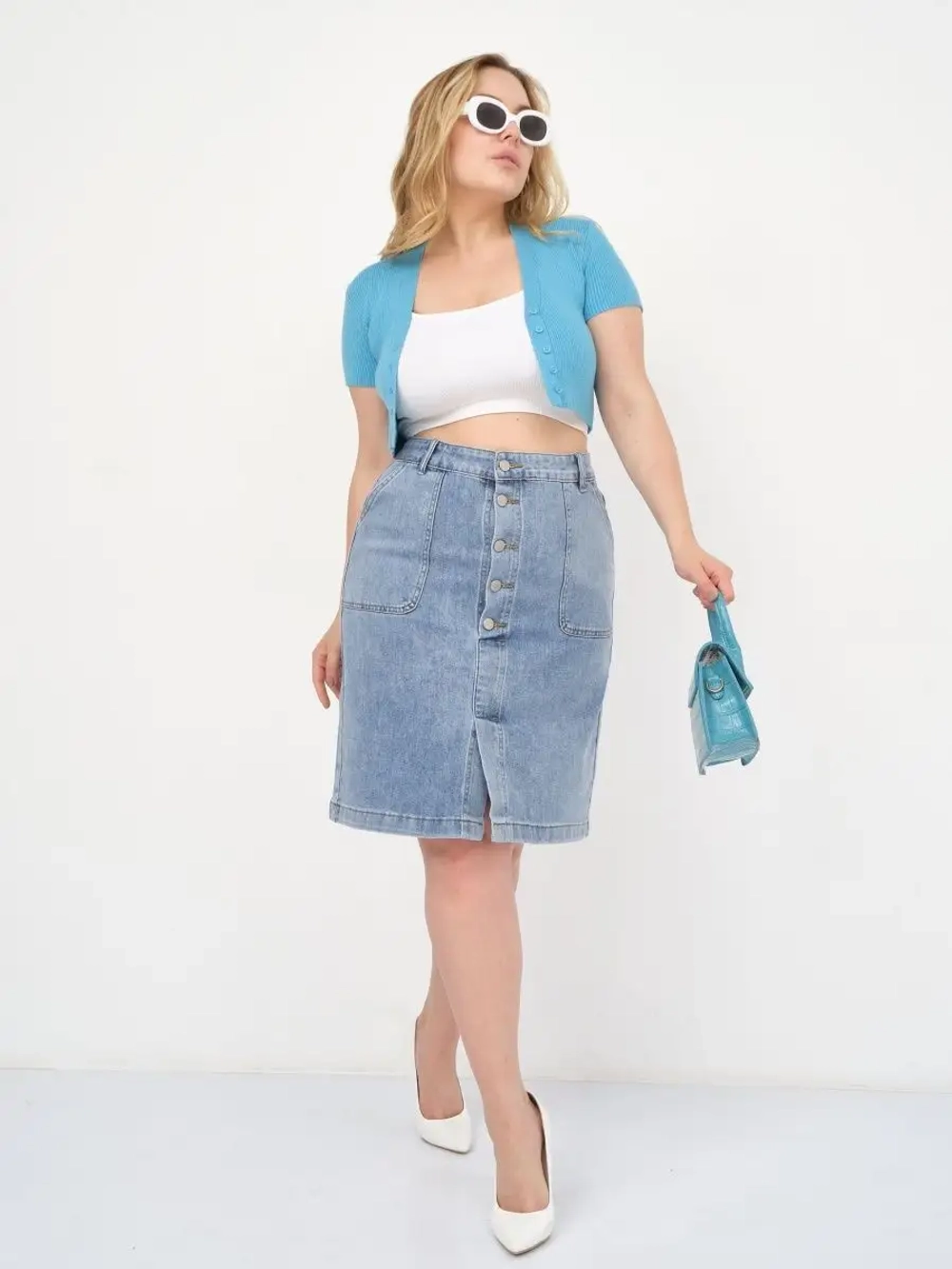 Юбка джинсовая миди