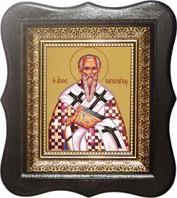 Панкратий Тавроменийский  Икона на холсте 10х12 см в киоте 18х20х4 см