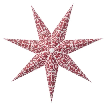 Новогоднее украшение (звезда) Födelse, 70 см, красный/с рисунком, бумага
