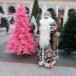 Заснеженная розовая елка «Фэнтези» (Литая хвоя) 180 см / 1,8 м