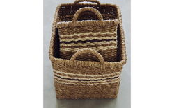 Zara Home Корзина из морской травы, цвет коричневый, 40 см · 6190/049