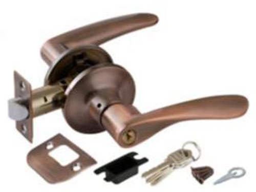 Замок ручка Медь с ключом,фиксатором 6020 АС-Е