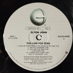 Винтажная виниловая пластинка LP Elton John Too Low For Zero (Canada 1983)