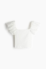 Broderie anglaise-топ в рубчик с деталями