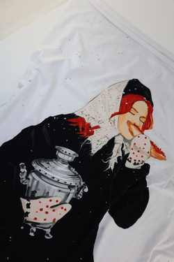 РУССКАЯ ЗИМА - Кулирка с лайкрой, компакт пенье (ДЖ68 Маша) (к2 неравномерный прокрас, полочка задета)