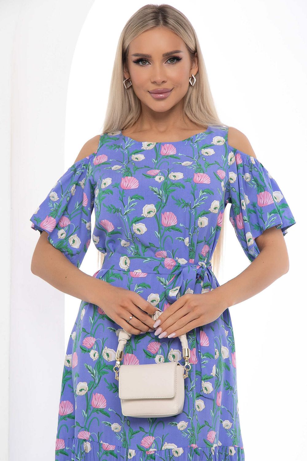 Платье "Марианна" (синее/цветы) П8852 LT Collection (Акция)