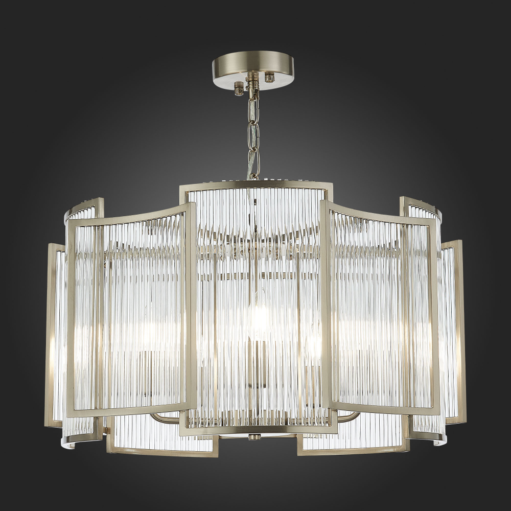 SL1234.103.05 Люстра подвесная ST-Luce Никель/Прозрачный, Никель E14 5*60W