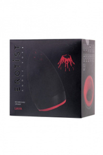 Перезаряжаемый мастурбатор LAVA с подогревом (6 режимов вибрации, 3 скорости, 2 режима подогрева) (Цвет: черный)