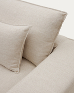 Anarela бежевый льняной диван 2-местный со съемным чехлом и подушками 240 см