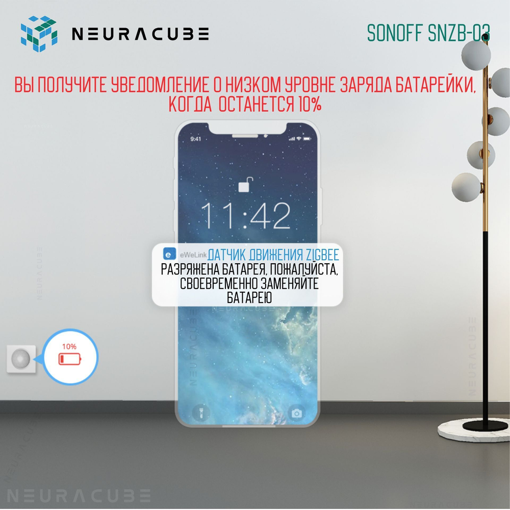 ZigBee Датчик движения Sonoff SNZB-03 (Работает с Яндекс Алисой)