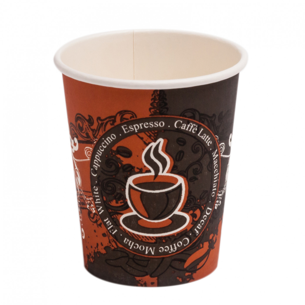 Стакан ГН 400 мл (d-90 мм) бумажный "Coffee Latte" Коричневый (50/1000 шт.) Пэйпер Кап