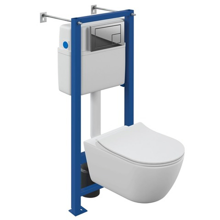 Комплект NATURE OVAL CO DPL EO slim инсталляция VECTOR кнопка CORNER пластик хром глянцевый