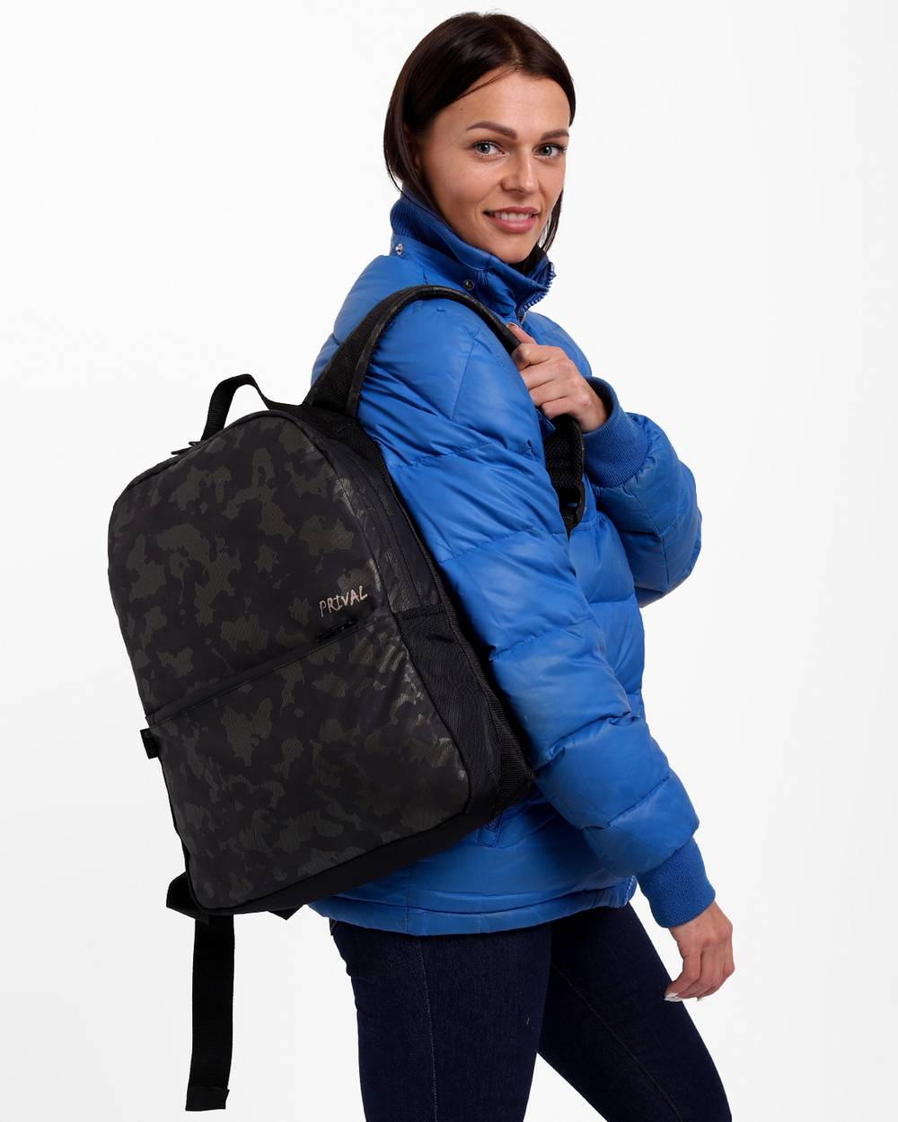 Рюкзак городской женский Prival Stark 15л, камуфляж хаки