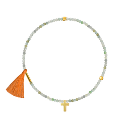 браслет из амазонита с крестиком