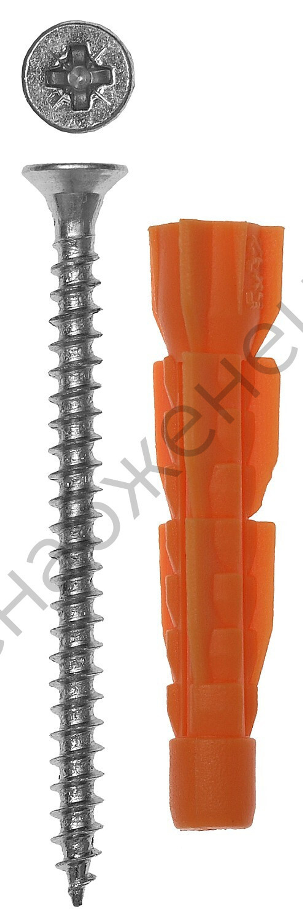 ЗУБР 8 х 52 мм, универсальный дюбель полипропиленовый без бортика с шурупом, 6 шт (4-301196-08-052)