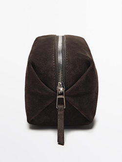 Massimo Dutti Замшевый несессер, коричневый